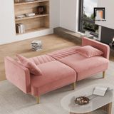  Ghế sofa giường dài 2m GB78 Alcivar vải nhung hồng phấn 