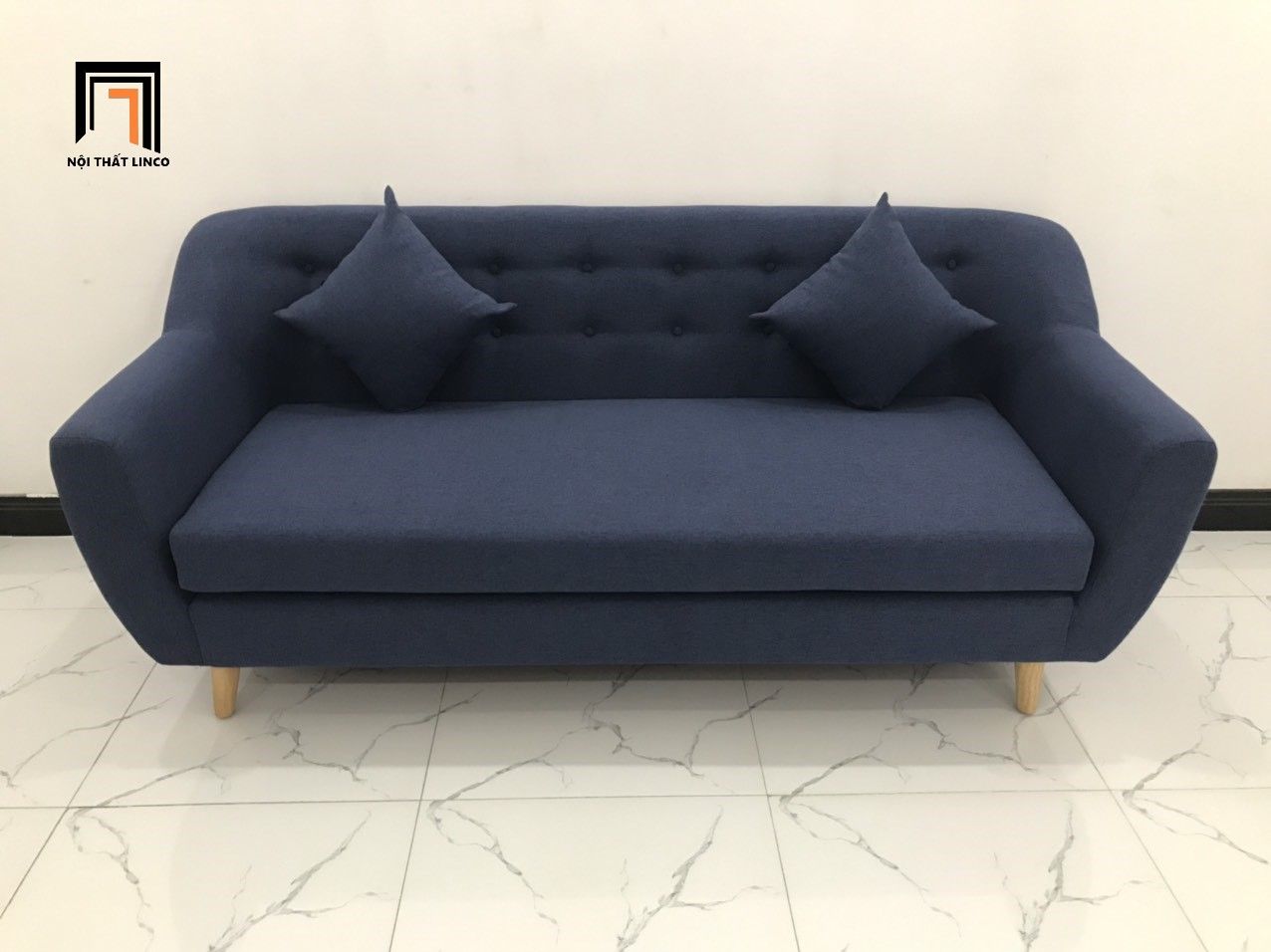  Bộ bàn ghế sofa băng 1m9 giá rẻ BGN màu xanh đen cho chung cư 