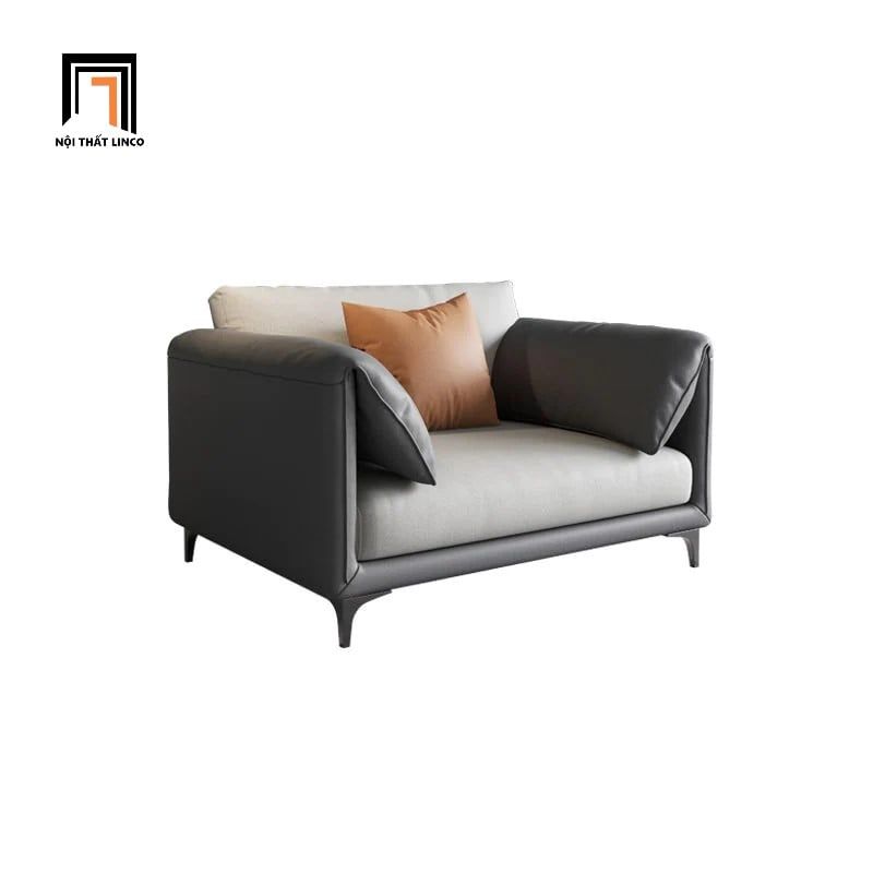  Bộ ghế sofa văn phòng da giả KT112 Lesca phối màu xám đẹp 