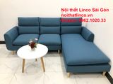  Bộ Sofa Góc chữ L | So pha vải bố xanh dương giá rẻ đẹp phòng khách | Nội thất Linco Sài Gòn 