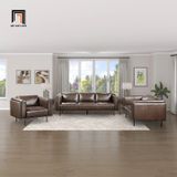  Bộ ghế sofa phòng khách cao cấp KT130 Foxcon da giả màu nâu 