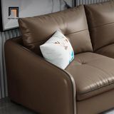  Ghế sofa góc L da giả màu nâu GT229 Croxdale 2m5 x 1m7 đẹp 