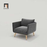  Bộ ghế sofa phòng khách cao cấp KT111 Genlis xám đen vải nhung 