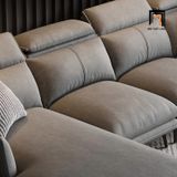  Set ghế sofa phòng khách gật gù KT138 Numan vải nỉ xám đậm 
