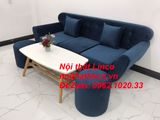  Bộ ghế sofa băng vải nhung xanh dương đen đậm | Sopha văng Linco Tphcm 