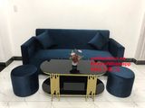  Bộ ghế Sofa băng xanh đậm dài 1m9 nhỏ gọn vải nhung xanh đậm 