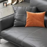  Bộ ghế sofa phòng khách hiện đại KT69 Flamy da giả đen 