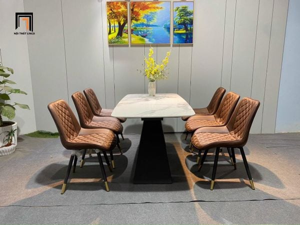 set bàn ăn 1m6 6 người sang trọng