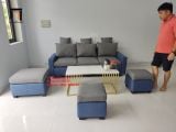  Bộ ghế sofa băng 2m phòng khách xám đen hiện đại 