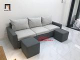  Bộ ghế sofa băng 2m phòng khách xám đen hiện đại 