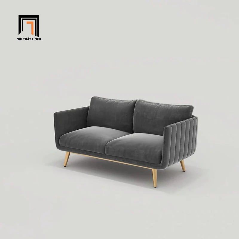  Bộ ghế sofa phòng khách cao cấp KT111 Genlis xám đen vải nhung 