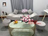  Bộ ghế sofa văng băng thuyền SFT dài 2m xám lông chuột nhỏ 