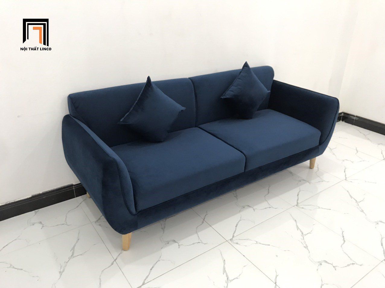  Bộ bàn ghế sofa băng văng dài 1m9 xanh dương đậm giá rẻ 