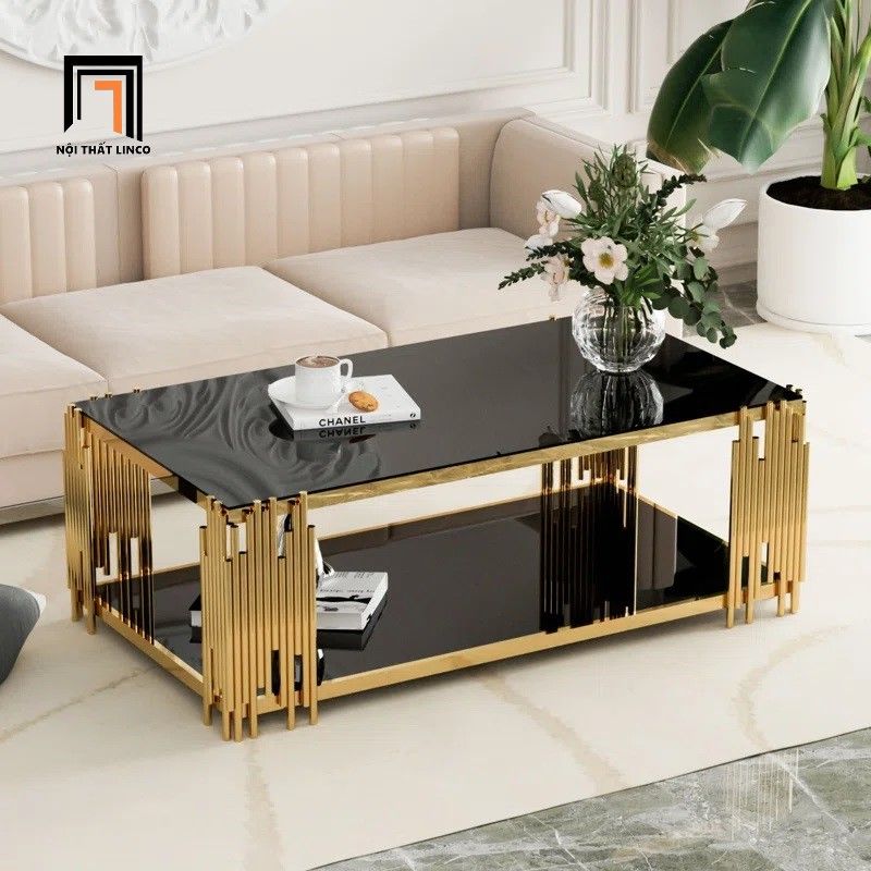  Bàn sofa phòng khách cao cấp BSF59 Tonasia 1m kính 2 tầng 