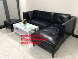  Mẫu sofa góc giả da cao cấp HCM | Ghế salon góc L simili xanh đen sang trong | Nội thất linco Sài Gòn 