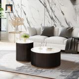  Cặp bàn sofa phòng khách cao cấp BSF58 Kaibito mặt đá trắng 