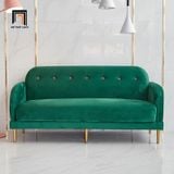 Ghế sofa văng vải nhung xanh lá BT283 Mariene 1m8 cho shop tiệm 