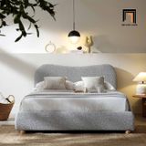  Giường ngủ bọc vải lông cừu GN65 Egerie màu trắng kem 