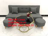  Bộ bàn ghế sofa giường bed SFG xám lông chuột đa năng 