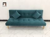  Ghế sofa giường nằm SFG 1m7 mini giá rẻ vải nhung xanh lá 