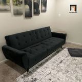  Ghế sofa băng giường GB22 Platin 2m vải nhung xám đen 