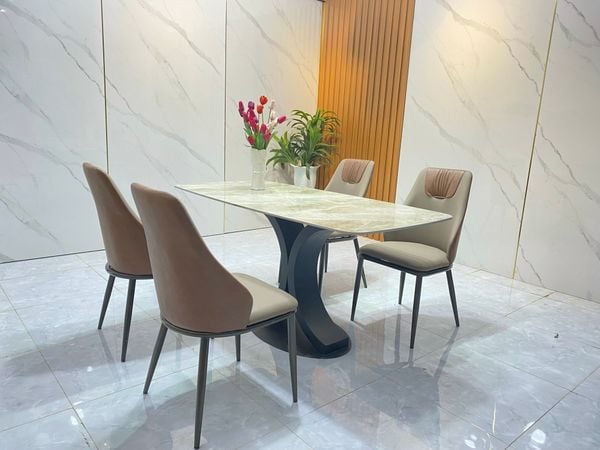 bàn ăn 4 ghế đá ceramic đẹp