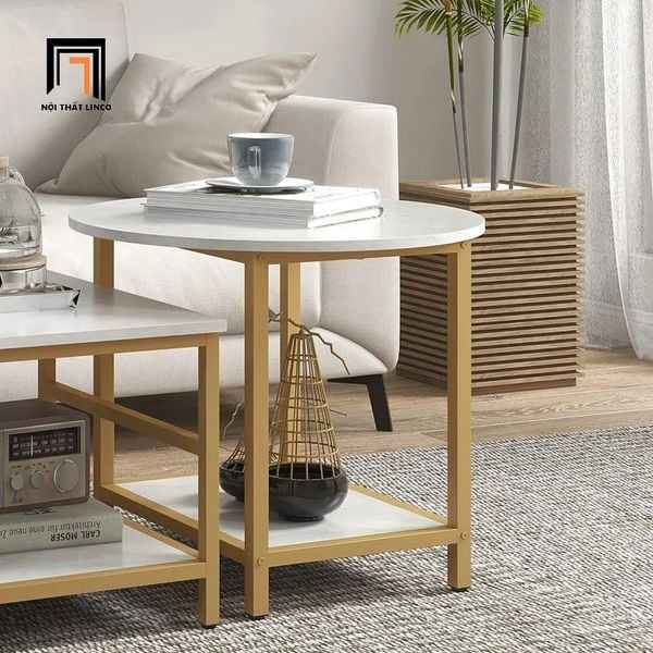  Cặp bàn sofa phòng khách nhỏ BSF67 Mulaye mặt đá giá rẻ 