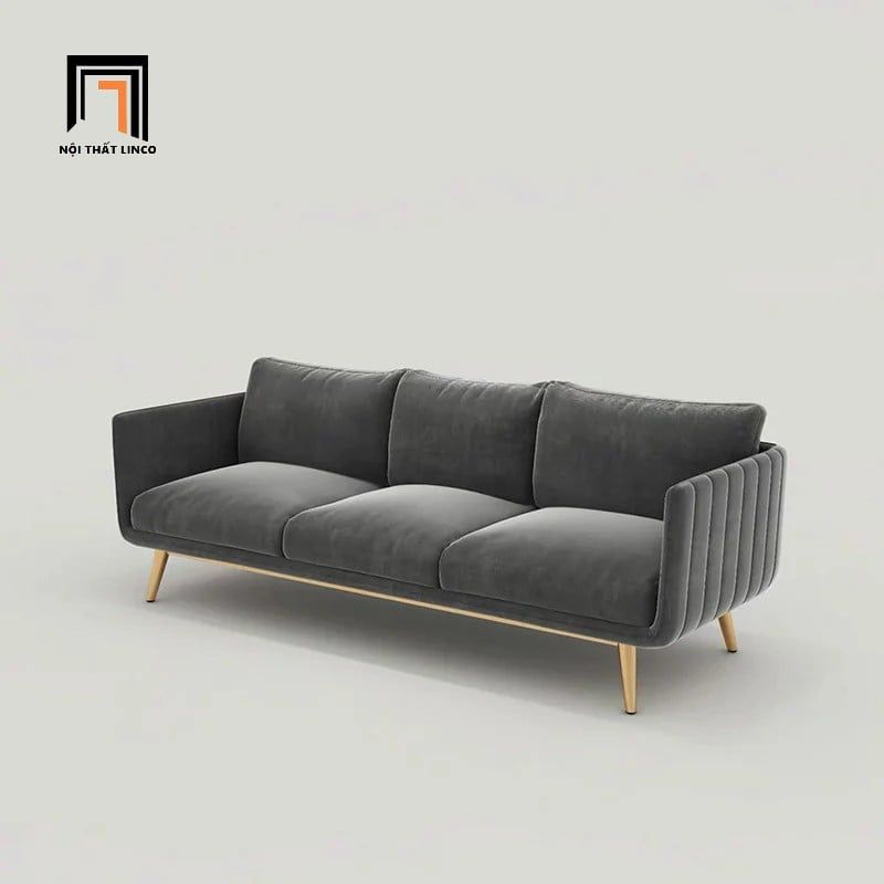  Ghế sofa văng vải nhung hiện đại BT310 Genlis dài 2m 3 nệm ngồi 