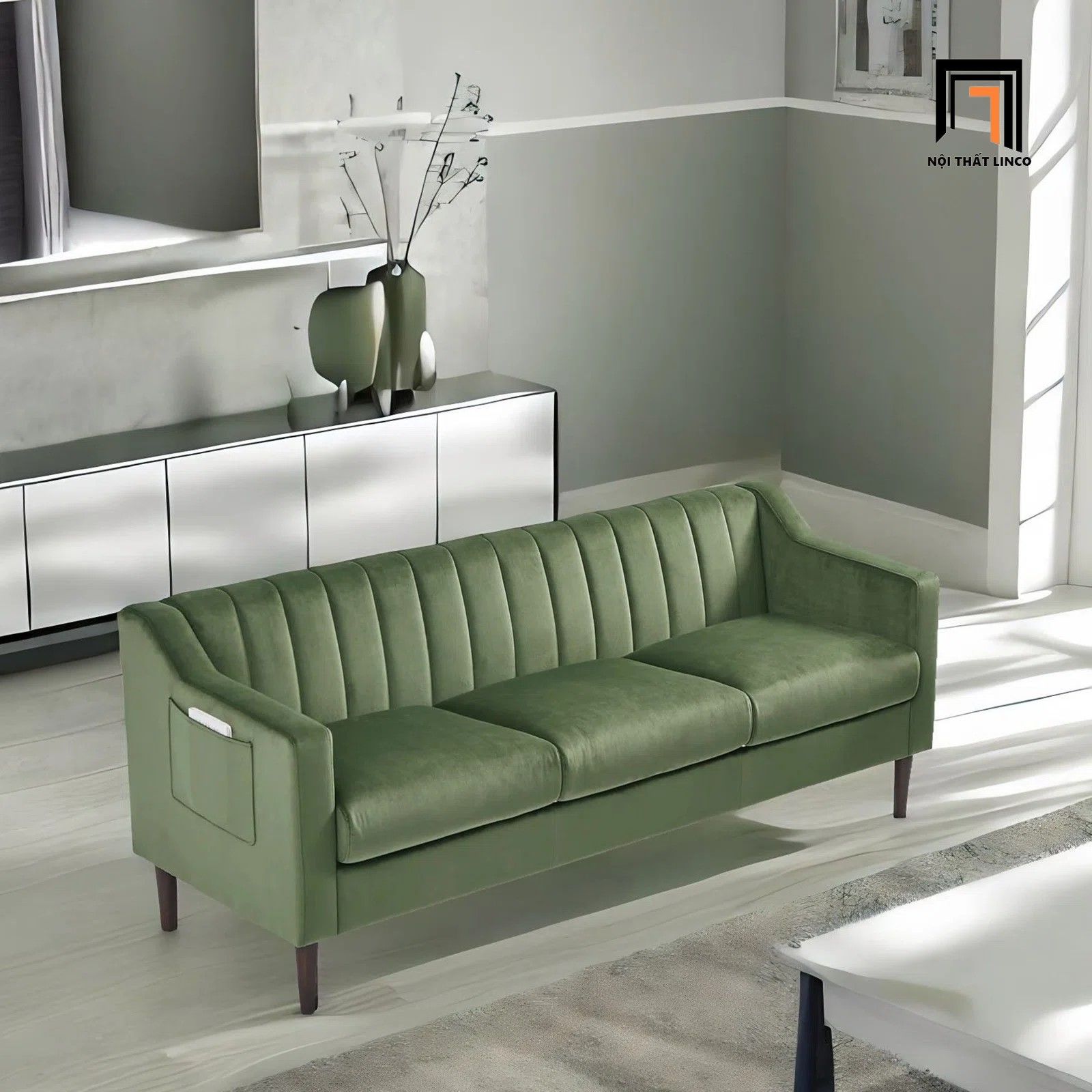  Bộ ghế sofa phòng khách gia đình KT131 Perrytown vải nhung 