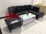  Bộ ghế sofa góc da giả 2m2 x 1m6 màu xanh than 