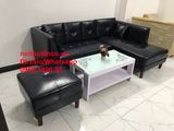  Mẫu sofa góc giả da cao cấp HCM | Ghế salon góc L simili xanh đen sang trong | Nội thất linco Sài Gòn 