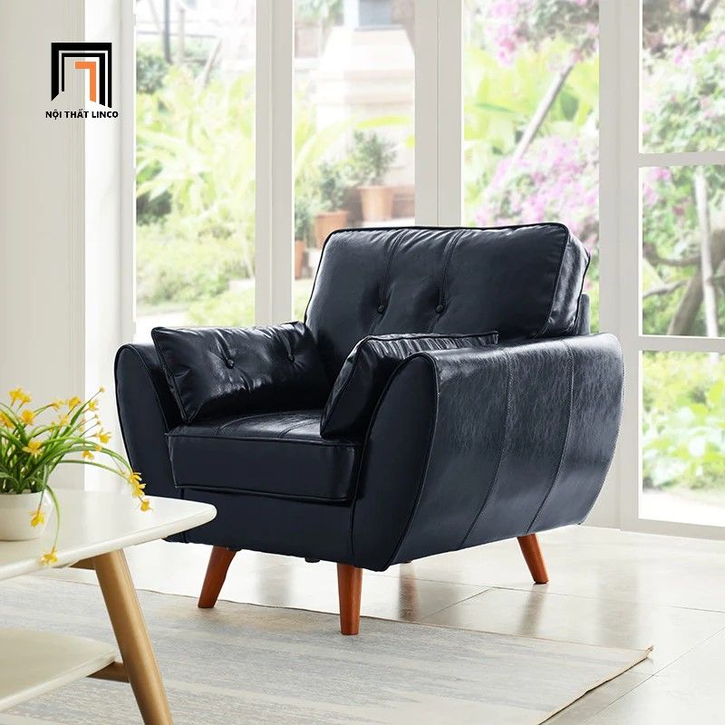  Bộ ghế sofa da giả sang trọng KT109 Rothry màu xanh than 