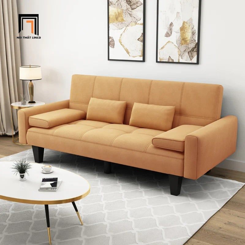  Ghế sofa giường nằm dài 1m9 màu hồng phấn GB59 Sheridan 