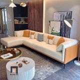  Ghế sofa băng dài 2m4 hiện đại BT301 Morelia phối màu da giả 