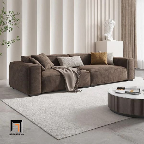 ghế sofa băng dài 2m4 nâu đậm