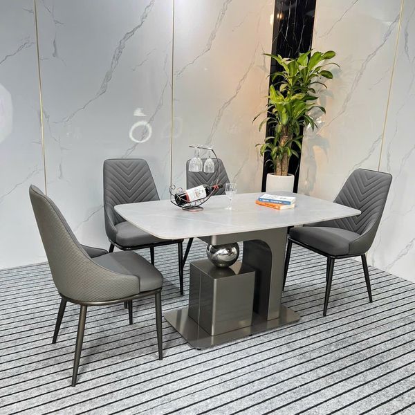 bộ bàn ăn đá ceramic sang trọng