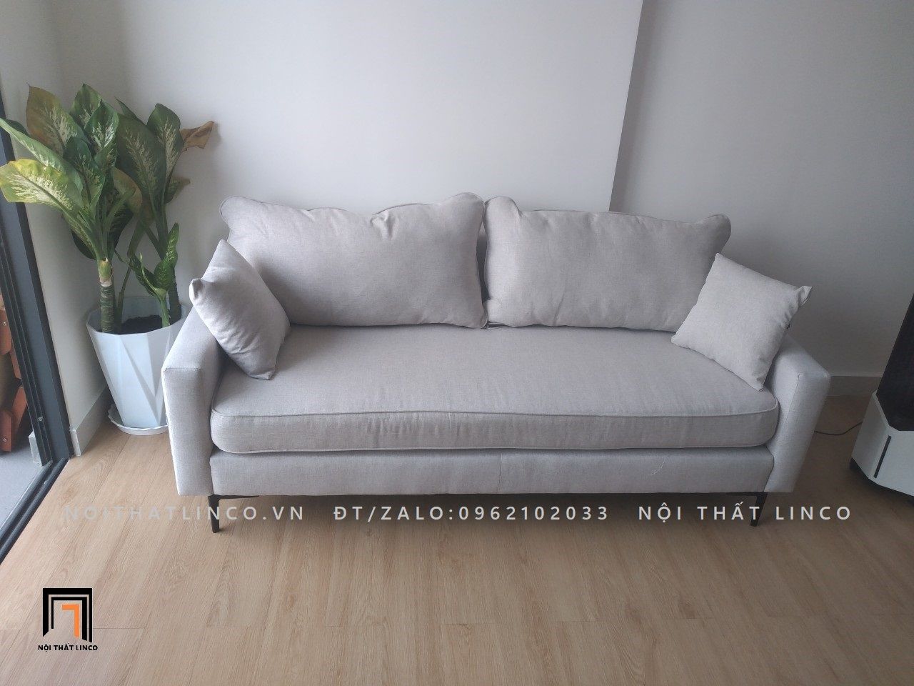  Ghế sofa băng phong cách Ý BT52-Larissa 1m9 có túi đựng đồ 