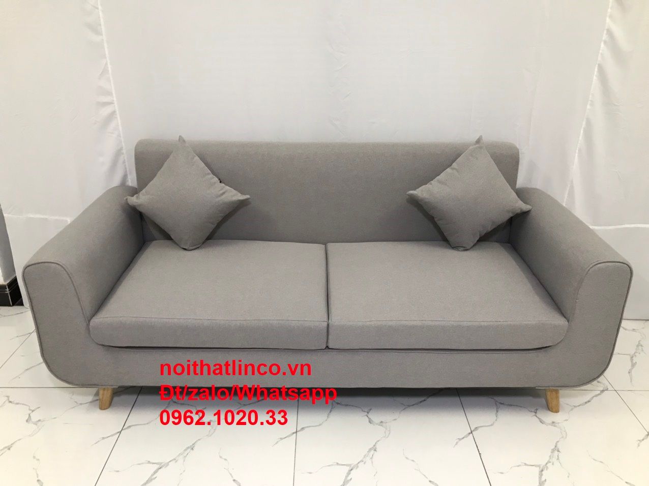  Bộ bàn ghế salon sofa băng xám ghi trắng giá rẻ đẹp dài 1m9 