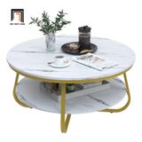  Bàn trà phòng khách mặt đá 2 tầng BSF13 Octagon mặt 70cm 