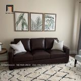  Ghế sofa băng sang trọng BT49-Covedale da công nghiệp màu nâu đậm 