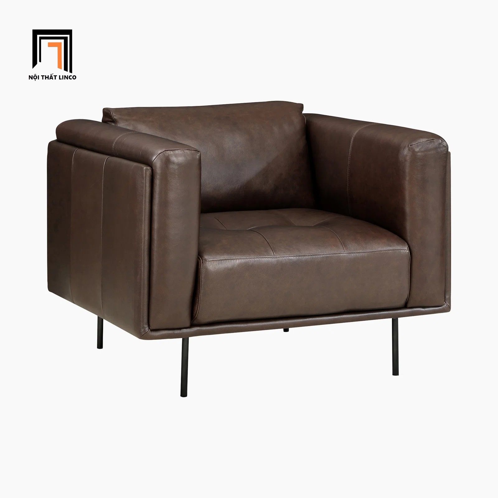  Bộ ghế sofa phòng khách cao cấp KT130 Foxcon da giả màu nâu 