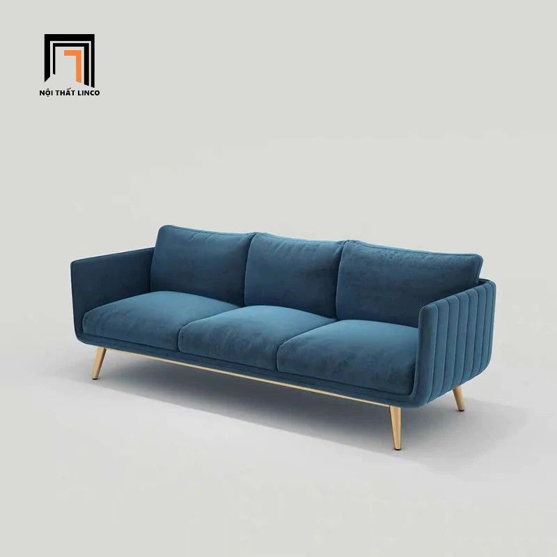  Ghế sofa văng vải nhung hiện đại BT310 Genlis dài 2m 3 nệm ngồi 