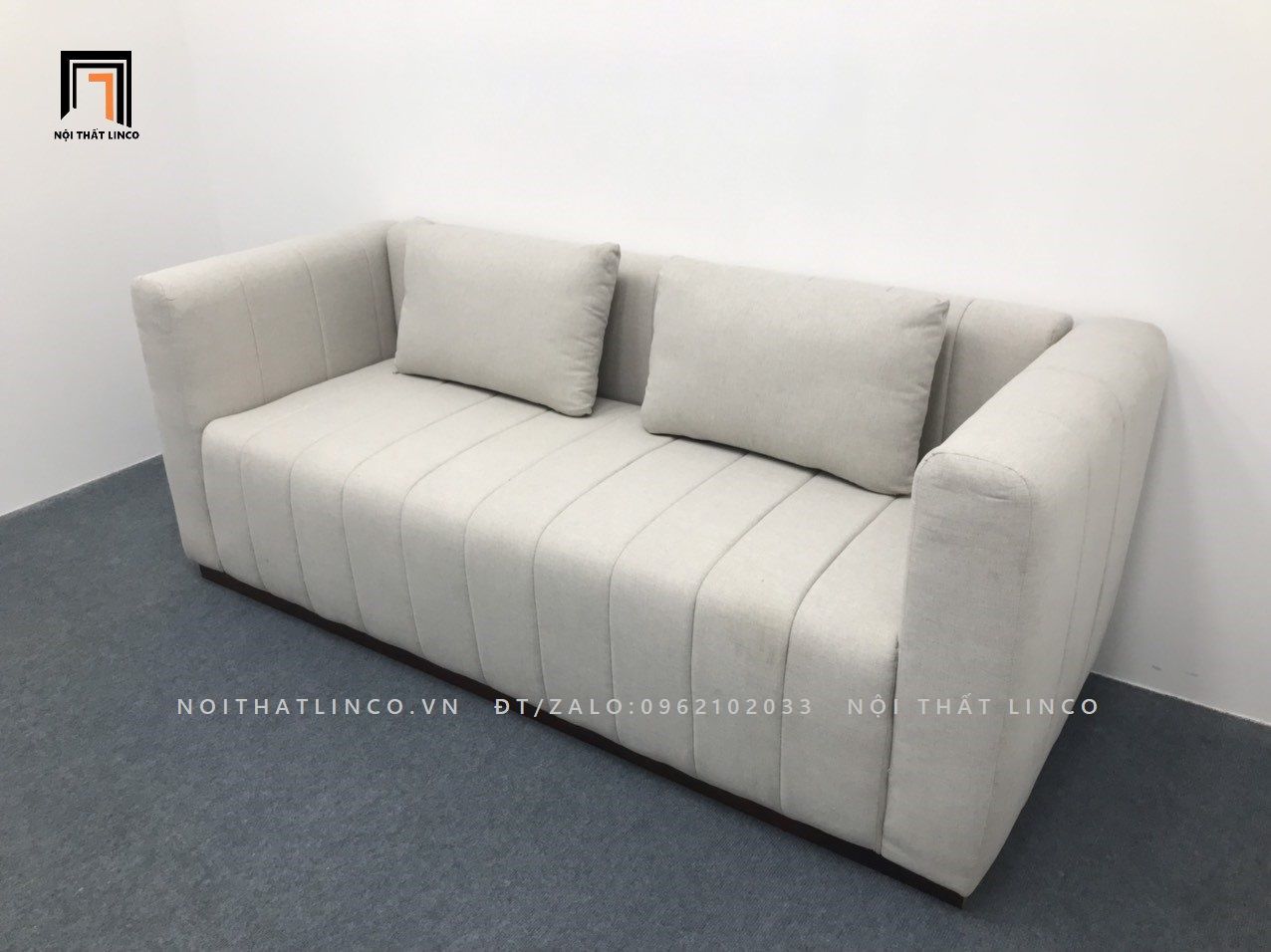  Ghế sofa băng xám trắng BT56-Storm 2m kiểu dáng hiện đại 