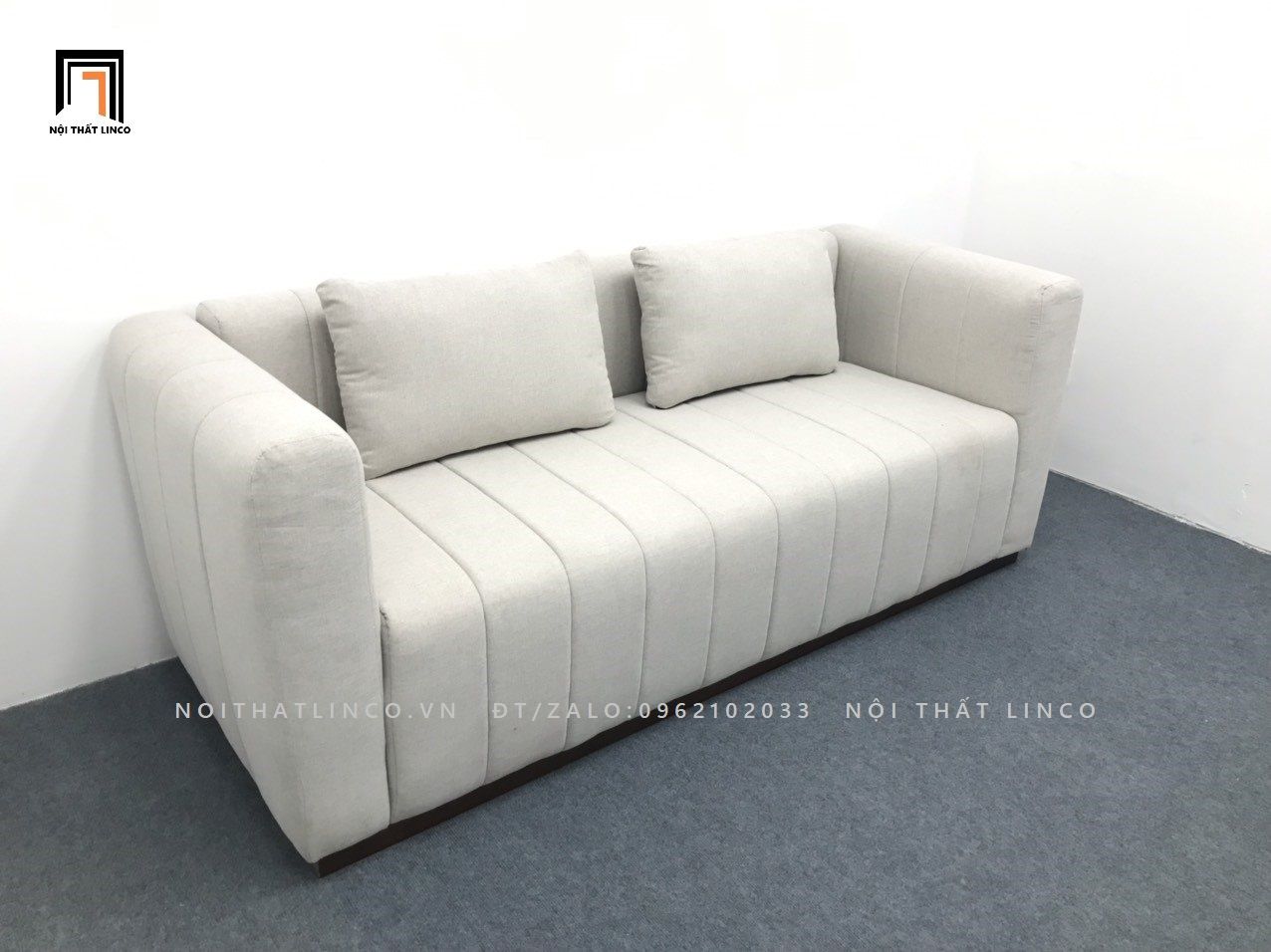  Ghế sofa băng xám trắng BT56-Storm 2m kiểu dáng hiện đại 