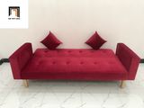  Bộ ghế sofa giường đa năng 2m màu đỏ vải nhung giá rẻ 