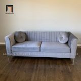  Ghế sofa băng hiện đại BT68 Herbert vải nhung chân inox 