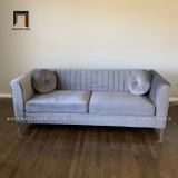  Ghế sofa băng hiện đại BT68 Herbert vải nhung chân inox 