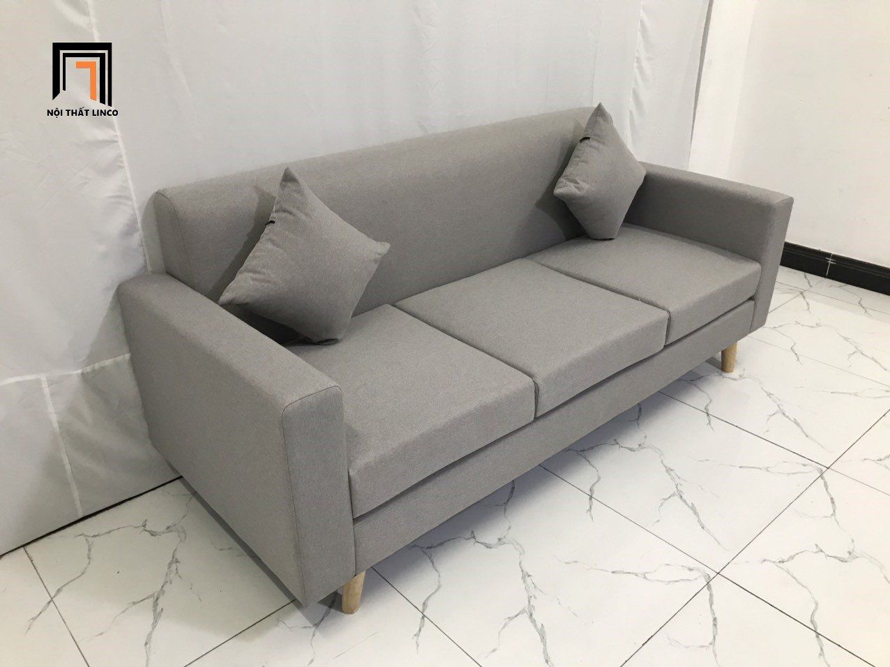  Bộ ghế sofa gia đình NS05 màu xám ghi trắng dài 1m9 giá rẻ 