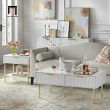  Bàn sofa phòng khách Âu Mỹ BSF97 Bargem dài 1m sơn trắng 