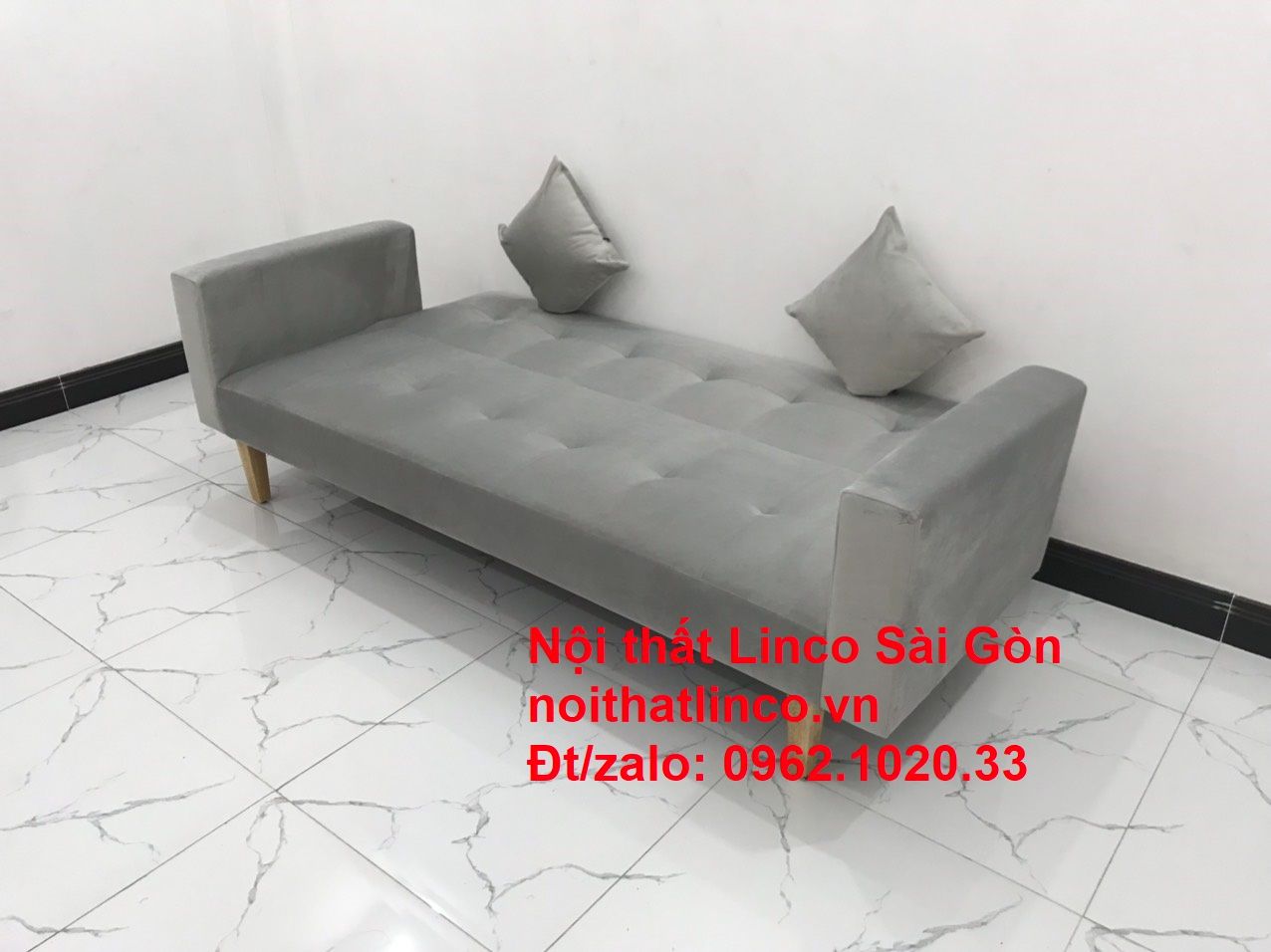  Bộ bàn ghế salon giá rẻ | sofa giường nằm nhỏ gọn xám nhung 